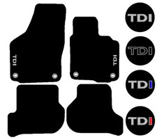 Fits VW GOLF MK5 OVAL 2004-2007 Black Car Mats Embroidered TDI Badge Logo Motif