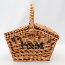 Fortnum and Mason Mini Huntsman Wicker Hamper - 33 cm to top of Handle
