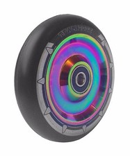 Hollow Solid Core 100mm Neochrome Rainbow Chrome Stunt Scooter Wheel Mixed PU 