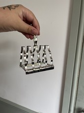 Vintage English Stainless Steel 4 Slice Toast Rack By Old Hall c.1931