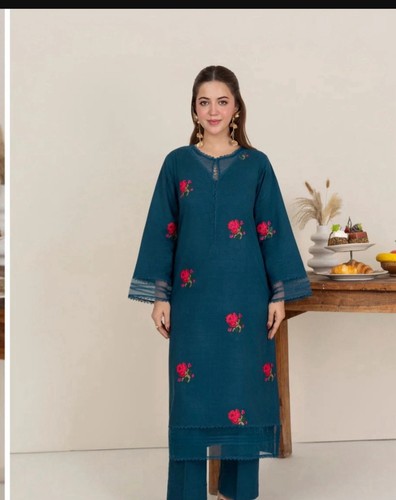 2pc embroidered floral blue - 2pc,