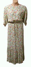 M&S Collection Womens Maxi Dress size 22 long BeltedElastWaist PrettyFloralMulti