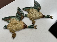 A Pair Of Cast Metal Flying Ducks 27 Long x29 High - Heavy - Weigh Nearly a Kilo