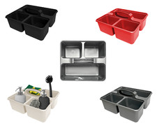 3 Section Plastic Large Caddy Kitchen Cleaning Tools Carry Tray Tidy Organiser