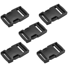 5 x Side Release Buckles Clips for 30 mm Webbing Strap Black Delrin Plastic NEW