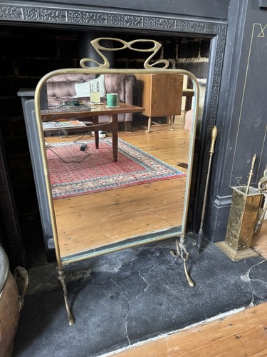 Brass art nouveau mirrored - nouveau,