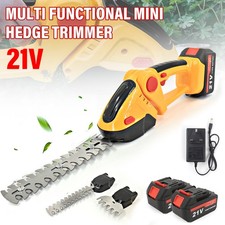 21V Hedge Trimmer Cordless Electric Grass Pruner Cutter Tool + 2 Battery&Charger