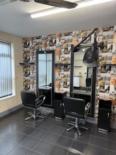 Salon mirror with black border
