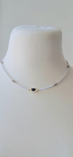 White beaded evil eye - white, charm