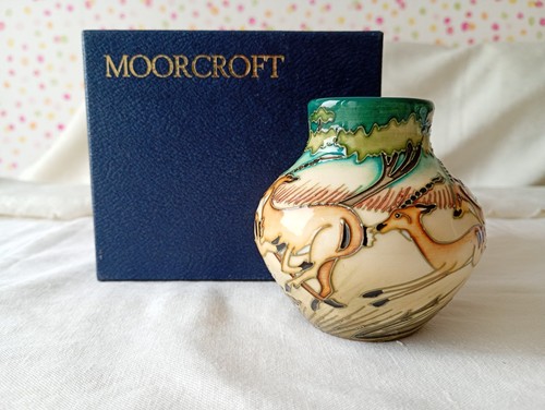 Moorcroft impala vase 5cm - impala,