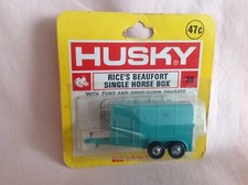 CORGI HUSKY RICE'S BEAUFORT SINGLE HORSE BOX No38 MINT MODEL ON A SEALED CARD.