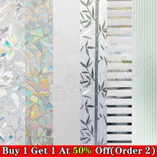 5M/2M Privacy Stripe Frosted Window Film Frost Etched Glass Static Plastic Vinyl