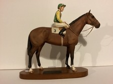 BESWICK " NIJINSKY WITH LESTER PIGGOT UP " ON WOODEN PLINTH