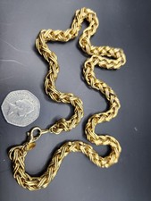 Rope necklace 22ct gold plated 23 inch unbranded