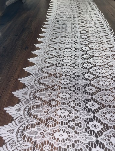 White macrame lace - white,