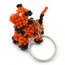 Orange/ Black Glass Bead