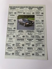 Original Vintage 1985 Alfa Romeo Alfa Arna Magazine Advert Poster Man Cave Retro