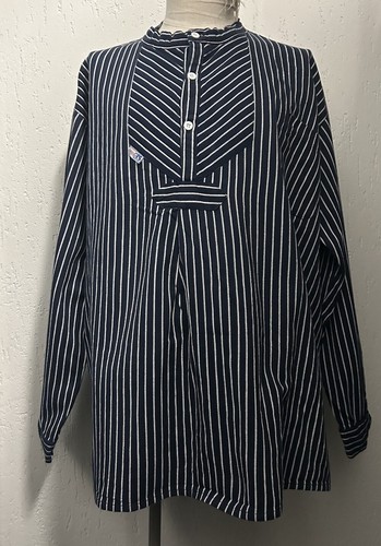 1960s blue collarless pullover - blue,