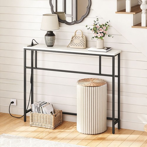 Marble effect console table - effect, w/