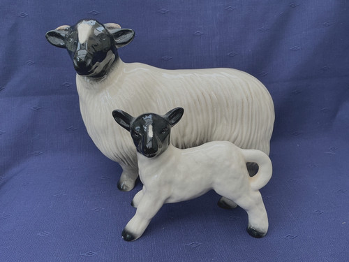 Vintage black faced sheep - faced,