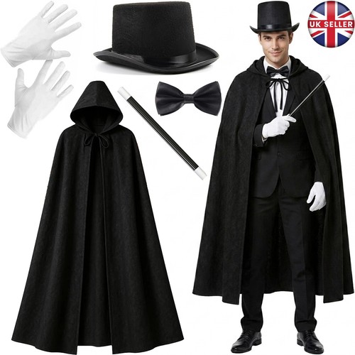 Mens magician costume set hat - costume,