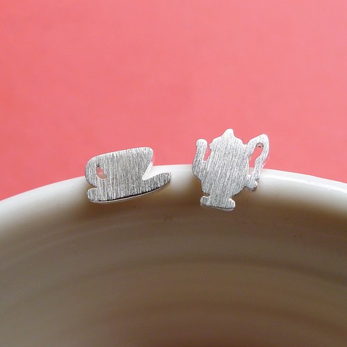 Sterling silver brushed teapot - silver,