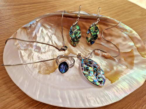 Handmade blue abalone shell - handmade,