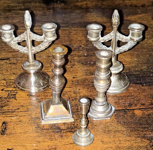 Vintage brass candlestick - brass,