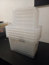 'Wham' 7 Litre Crystal Clear Plastic Storage Box & Clip on Lid - British Made