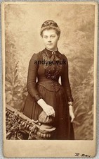 CDV BEAUTIFUL YOUNG LADY BY CROSSE WHITCHURCH SALOP PIN BROOCH CRESCENT MOON