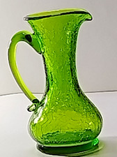 Vintage Green Crackle Glass