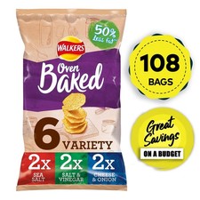 Walkers Crisps Oven Baked Variety Multipack Snacks 108 Bags x 22g