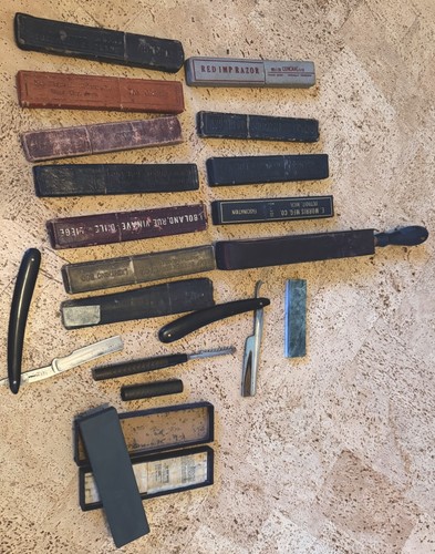 Lot straight razors pen boxes - lot,