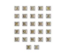 SILVER  9mm GOLD ITALIAN CHARM LETTER A TO Z ALPHABET LETTERS  BRACELET LINK