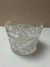 American Brilliant Crystal Cut Glass Saw Tooth Edge Ice Bucket