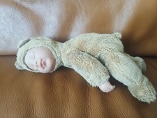 2016 Anne Geddes Sleeping Bear  Beanie Baby Doll Toy Soft Body Hard Face 9"Gift