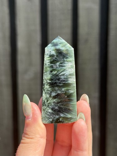 Rare seraphinite tower - seraphinite,