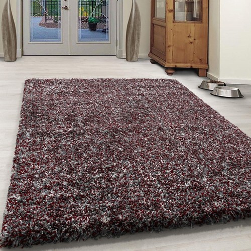 Grey red shaggy rug deep - shaggy,