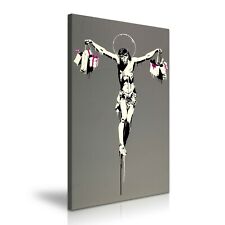 Banksy Christ With Shopping Bag Canvas Print Wall Art ~ 5 Sizes