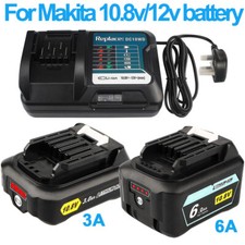 For Makita 10.8V 12V 3Ah 6Ah CXT Li-Ion Battery BL1040B BL1041 DC10WD Charger