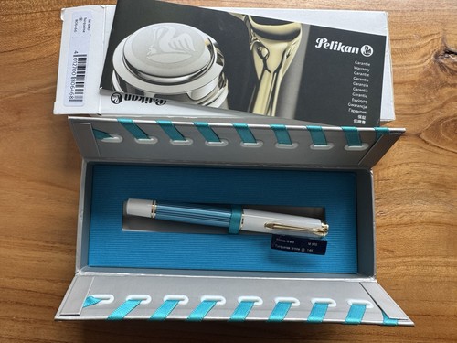 Pelikan m600 white turquoise - pelikan, white-turquoise