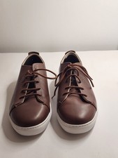 Armani Jeans Brown Leather Trainers Size 43 UK 9 – Not Verified Authenticity