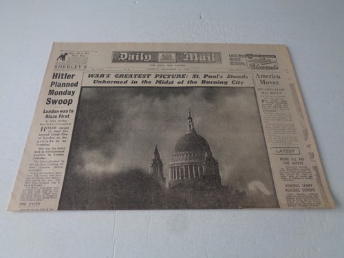 Ww2 wartime newspaper daily - newspaper,