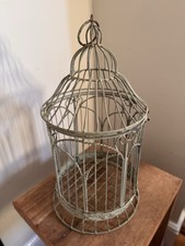 Vintage decorative metal birdcage table center piece / plant holder, top opening