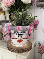 Plant Pot Head Vintage Lady