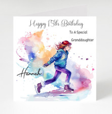 Personalised Ice Skating Birthday Card  Girls Ice Skating Birthday card
