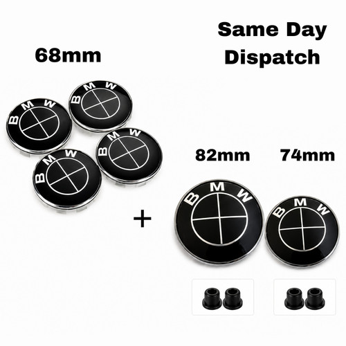 Black alloy bmw badge set - badge,
