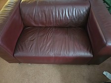 2 Seater Red Leather Sofa 