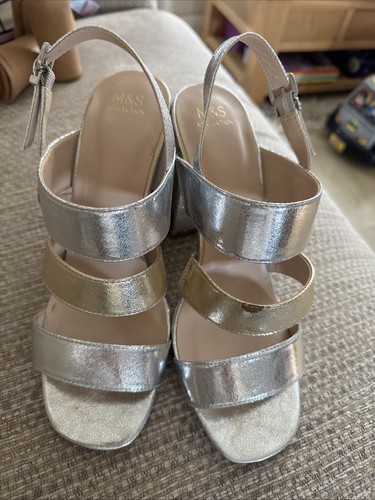 Silver and gold high - gold, heeled