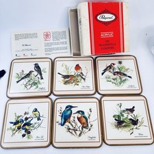 Set of 6 Vintage Retro Pimpernel Placemats European Birds Brand Boxed 10.5cm